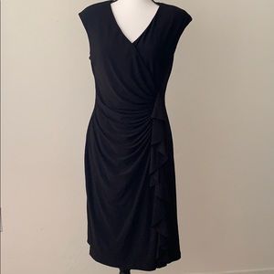 Black Faux Wrap Dress